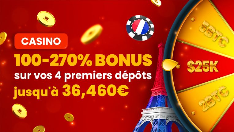 Bonus Casino – Jusqu’à 270%