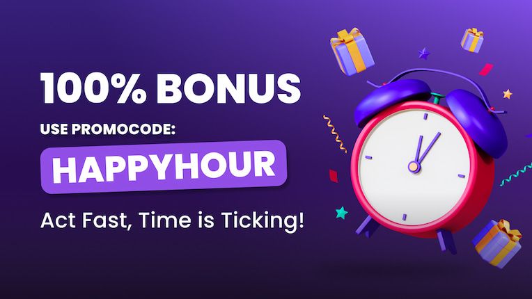 HAPPYHOUR - Double your deposit instantly with lighter-than-usual wagering!